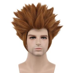 karlery Men Short Straight Dark Brown Wig Halloween Costume Wig Cosplay Party Wig