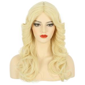 karlery Women 70s Feathered Wig Long Light Blonde Wave Disco Wig Vintage Costume Wig for Party Fashion Accessory(Light Blonde)