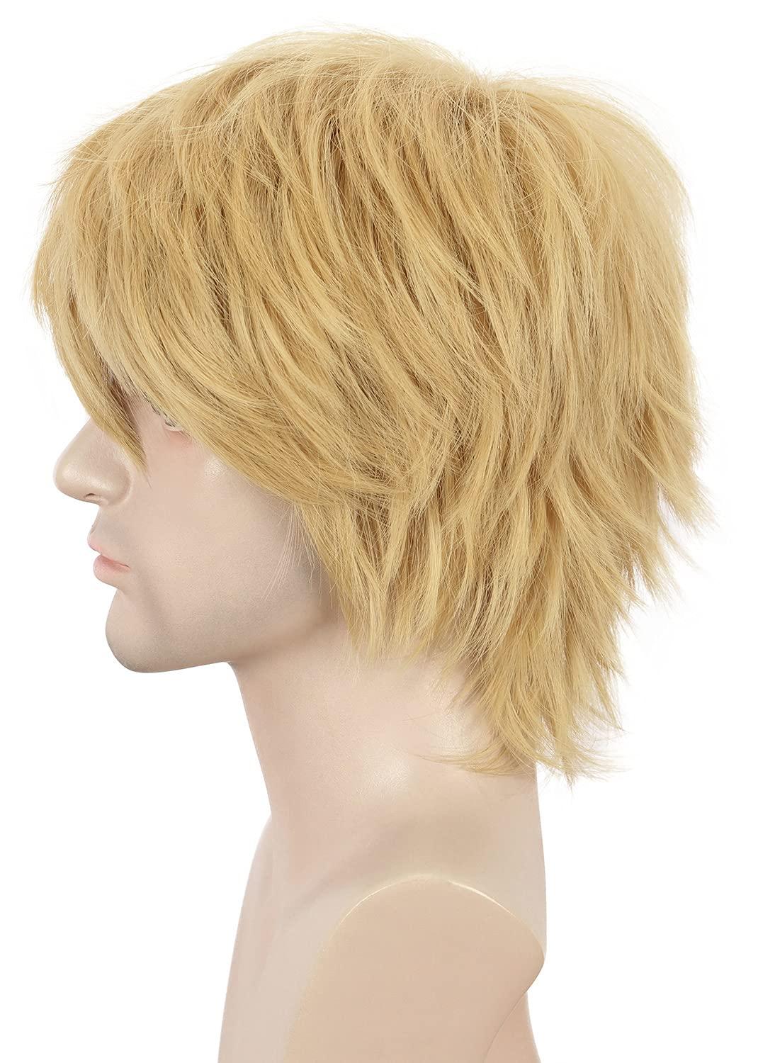 image:imagekarlery Adult Short Blonde Wig with Bangs Halloween Cosplay Costume Party Wig