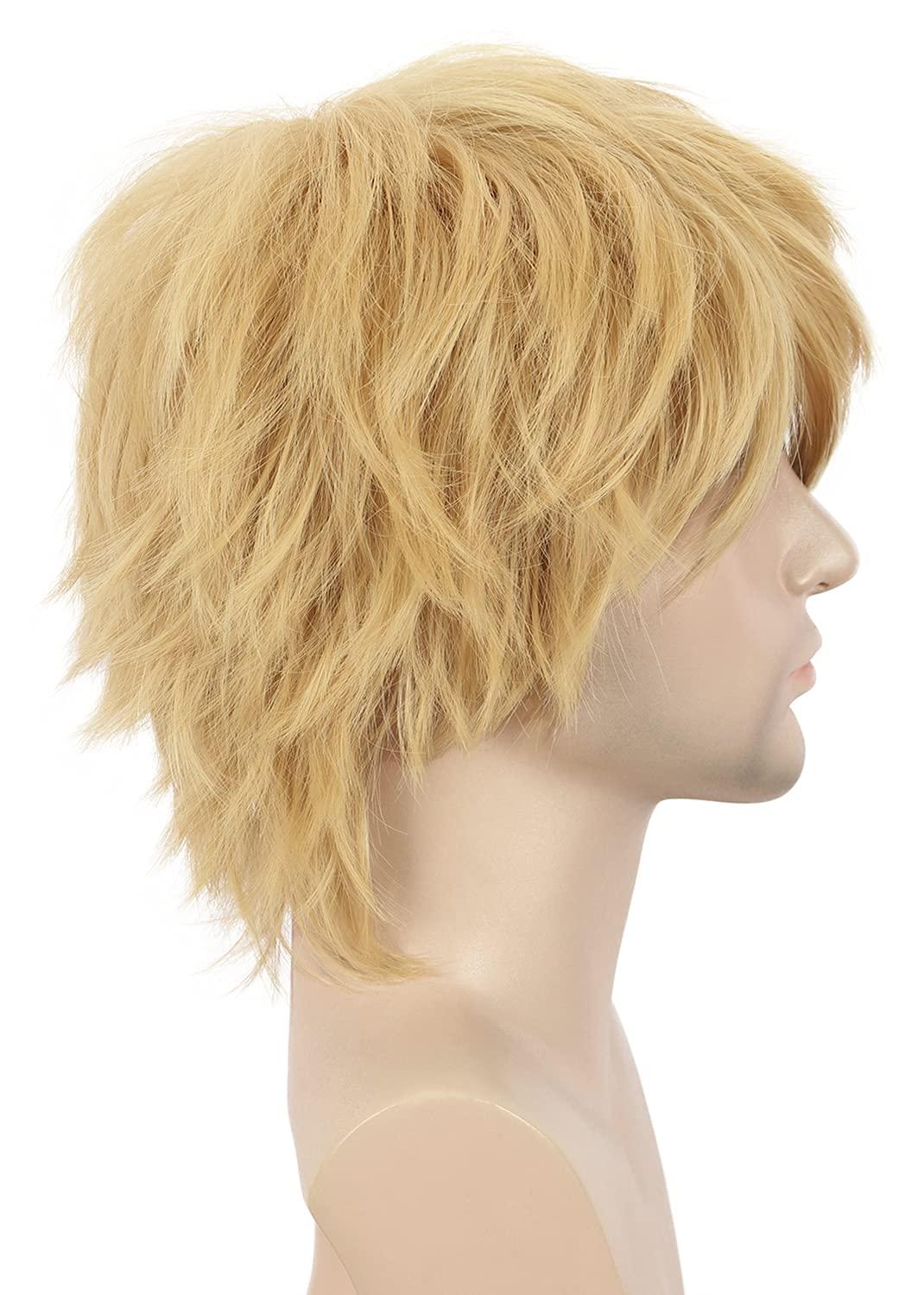 image:imagekarlery Adult Short Blonde Wig with Bangs Halloween Cosplay Costume Party Wig