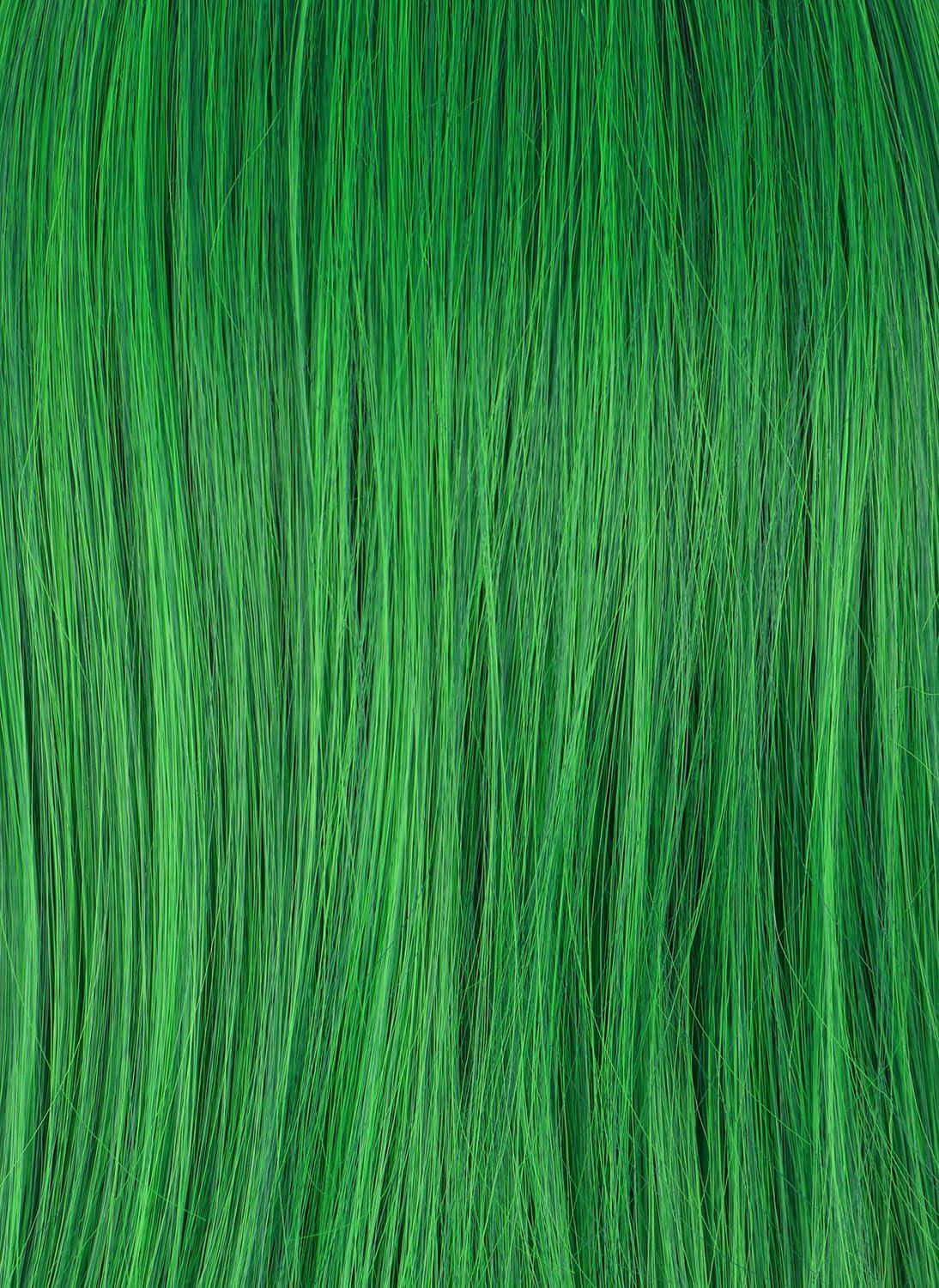 image:imagekarlery Adult Straight Short Hair Red Bob Wig with Flat Bangs Synthetic Wig Natural Looking Daily Halloween Cosplay Party Costume WigGreen Wig with Scarf