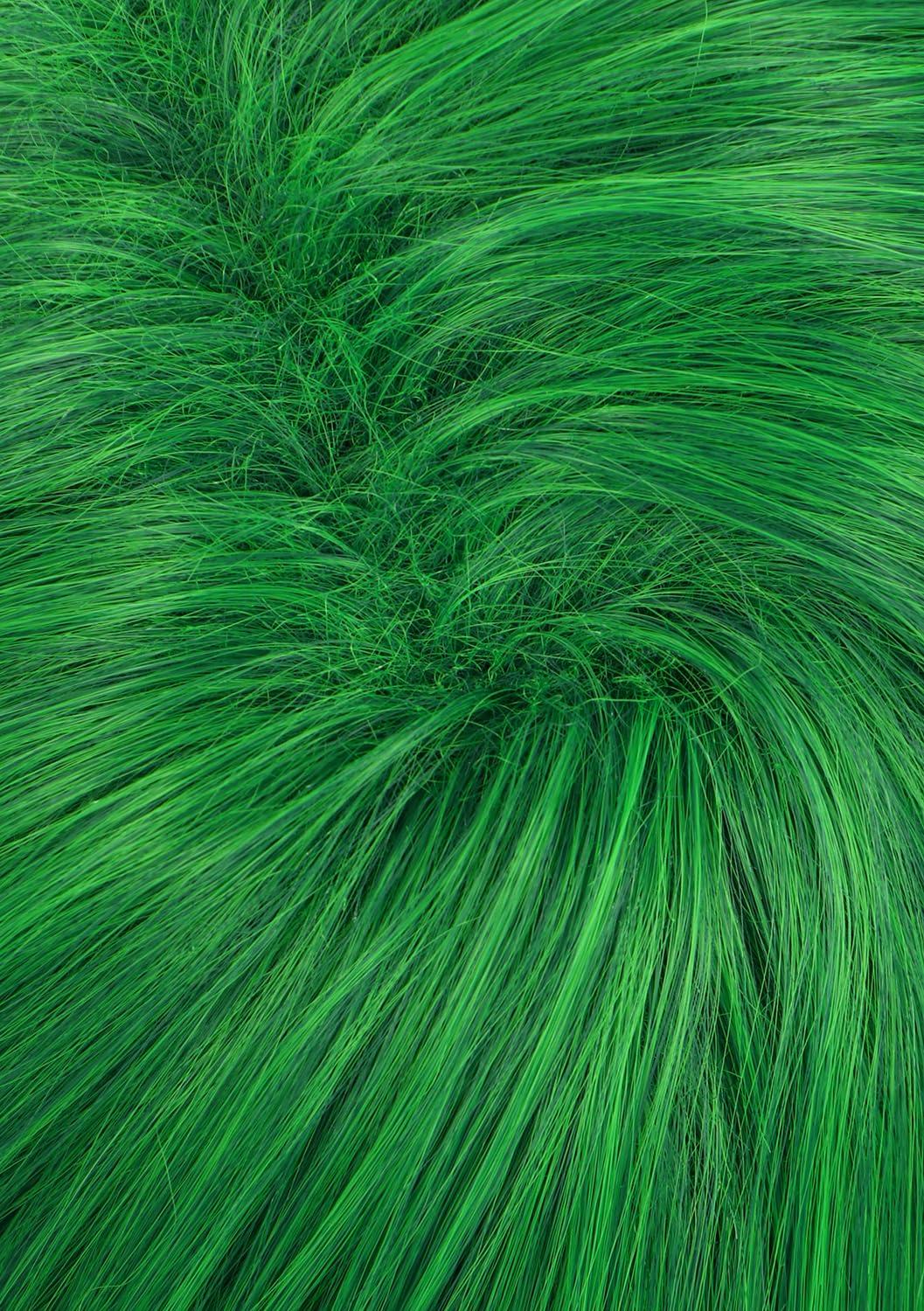 image:imagekarlery Adult Straight Short Hair Red Bob Wig with Flat Bangs Synthetic Wig Natural Looking Daily Halloween Cosplay Party Costume WigGreen Wig with Scarf