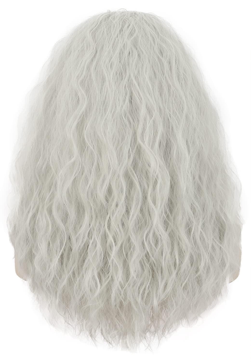 image:imagekarlery Old Lady Grandma Wig Long Curly Fluffy Silver Grey Witch Cosplay Costume Halloween Party WigGrey