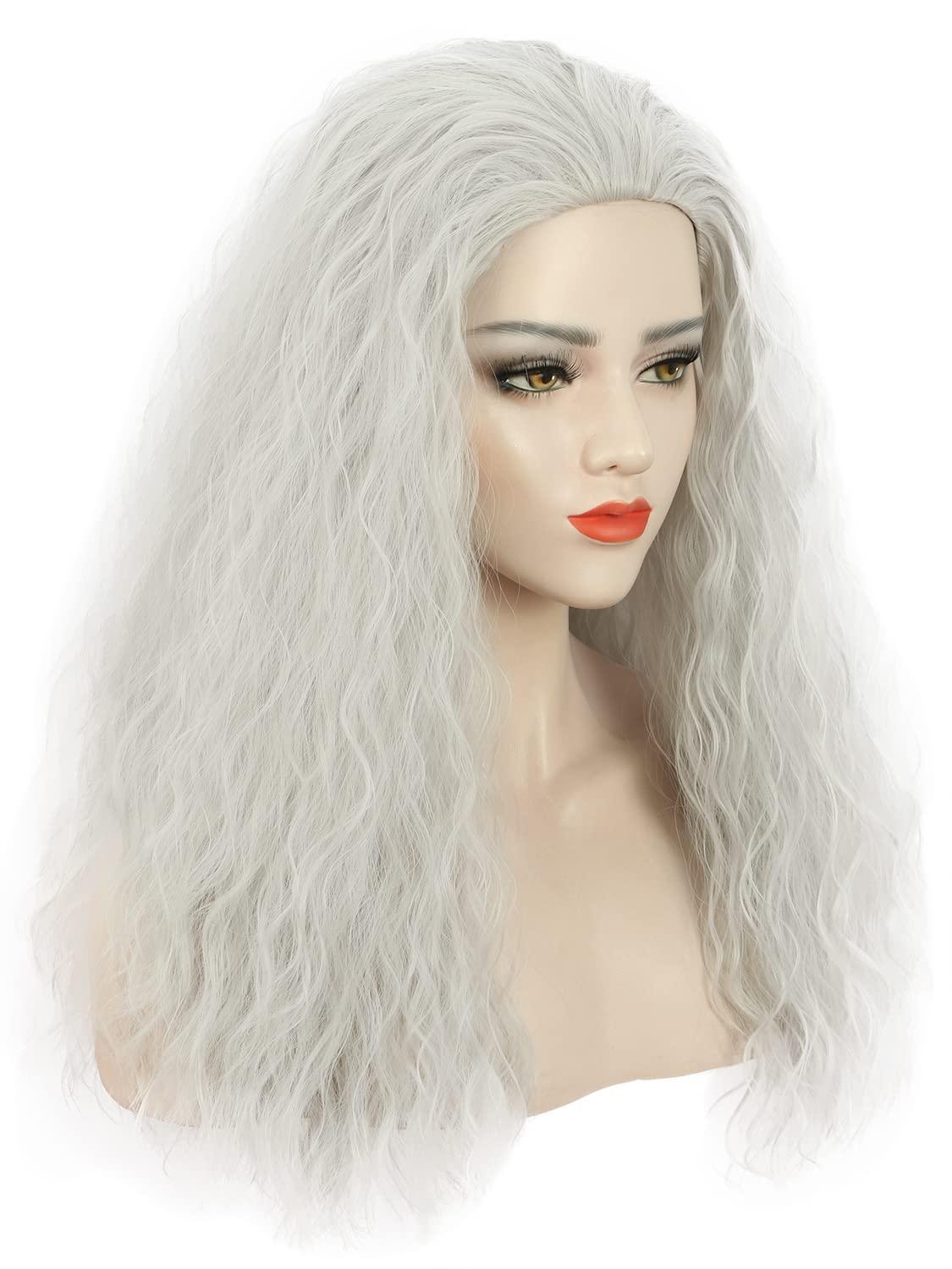image:imagekarlery Old Lady Grandma Wig Long Curly Fluffy Silver Grey Witch Cosplay Costume Halloween Party WigGrey
