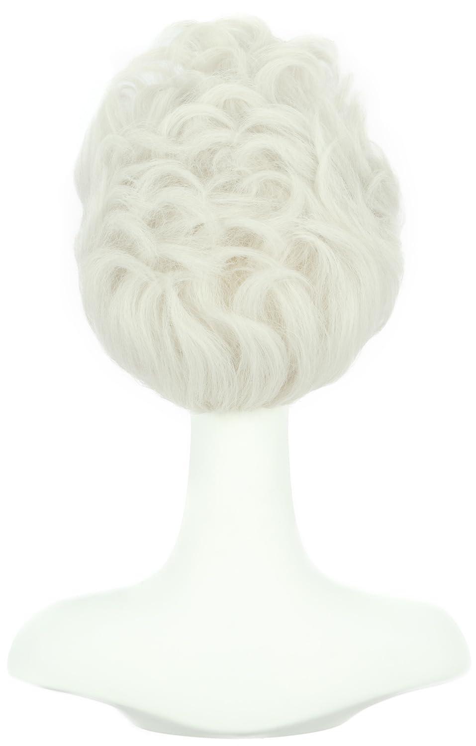 image:imagekarlery Women Adult Short White Undersea Witch Wig Enchanted Anime Wig for Halloween Cosplay Costume Party