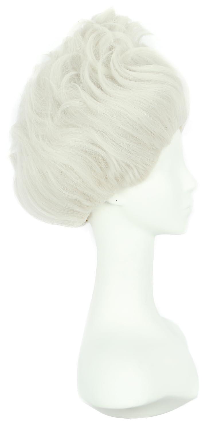 image:imagekarlery Women Adult Short White Undersea Witch Wig Enchanted Anime Wig for Halloween Cosplay Costume Party