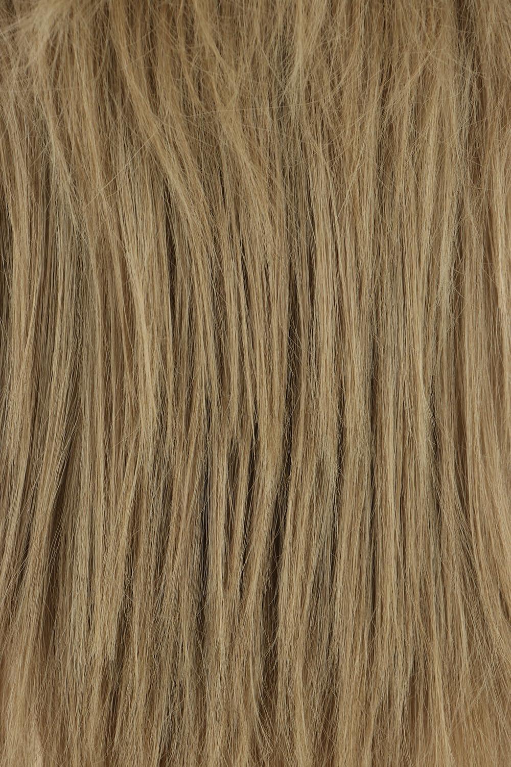 image:imagekarlery Women Men Long Curly Light Brown Wig with Necklace 70s 80s Rocker Mullet Costume Wig Halloween Cosplay Party Wig
